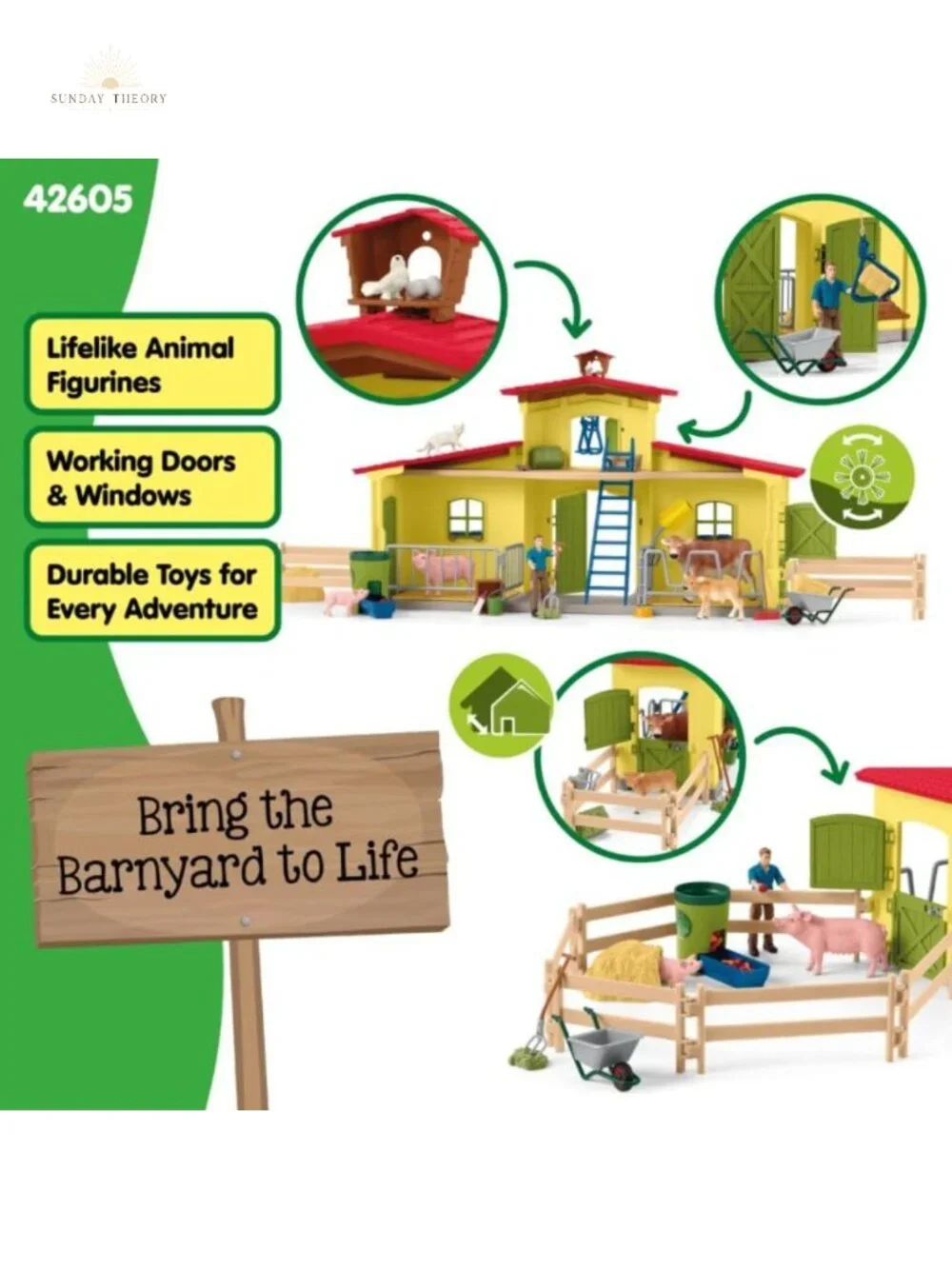 64pc Modular Farm Playset with Animals & Accessories